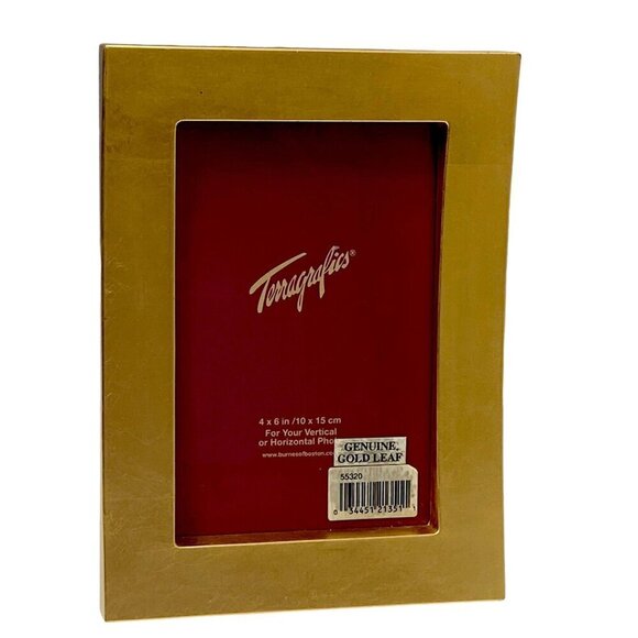 Terragrafics Gold Leaf Frame for 4x6 Photo Metal Vintage Desk Frame - Picture 8 of 12